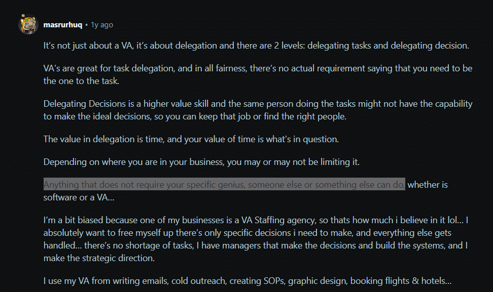 focus on core strengths: why do people hire VAs