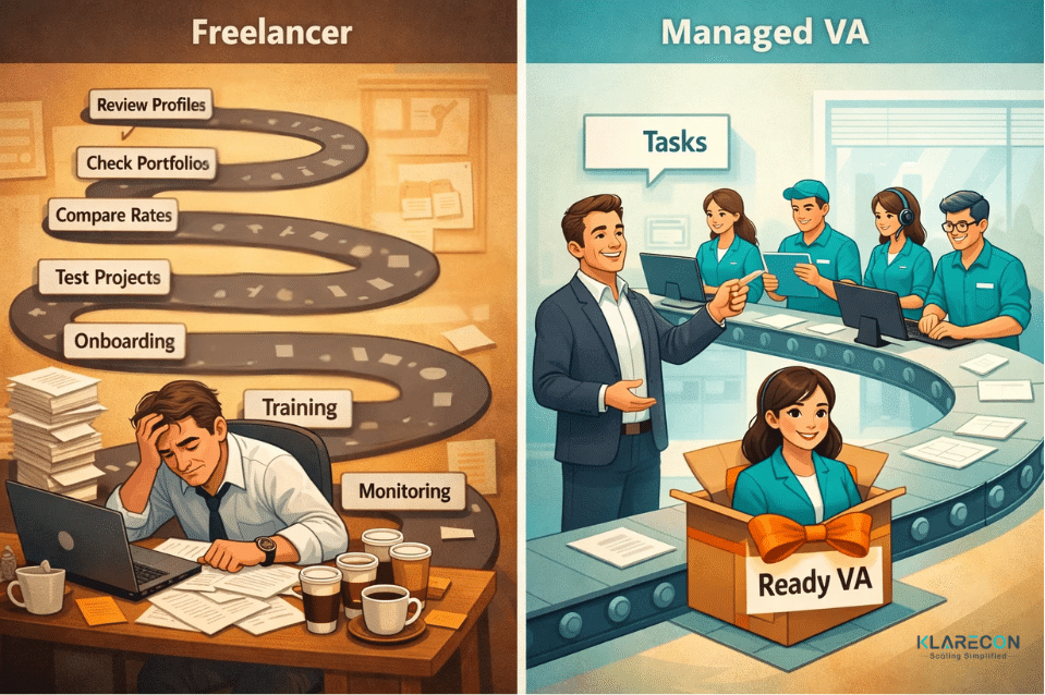 Why Managed Virtual Assistants Cost More Than Freelancers: The Management Layer